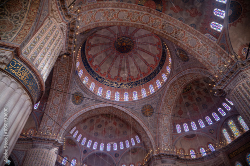 Wallpaper Mural 400 Years old Ottoman Mosque interior photos 
İt is written prayer and God names with Arabic letters   Torontodigital.ca