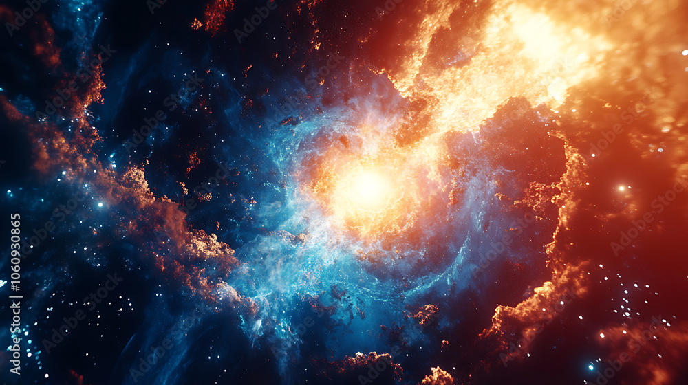 Fototapeta premium Abstract color universe explosion cool creative background art