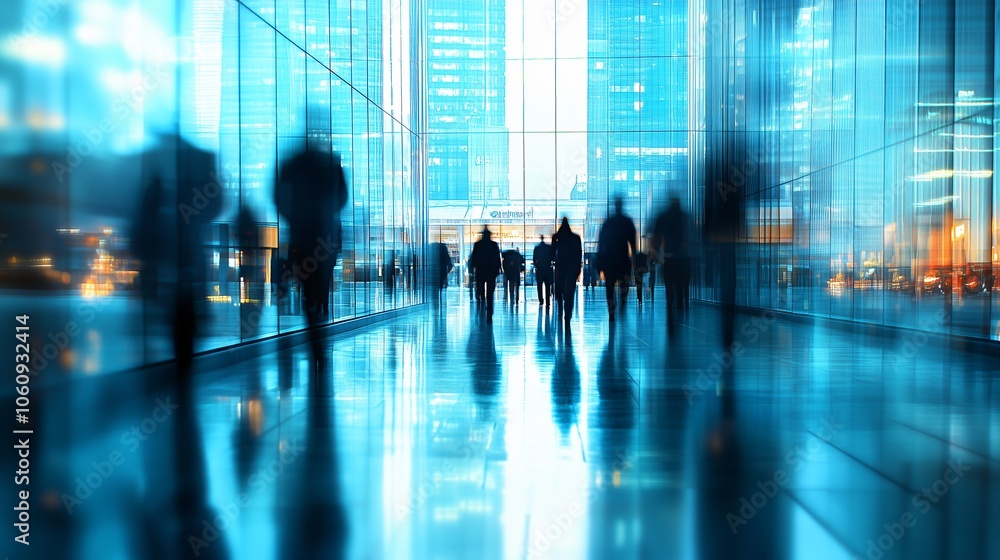 Blurred background capturing the dynamic vibe of a modern workplace including blurred motion of people moving through the office Blurred background capturing the dynamic vibe of a modern workplace including blurred motion of people moving through the office