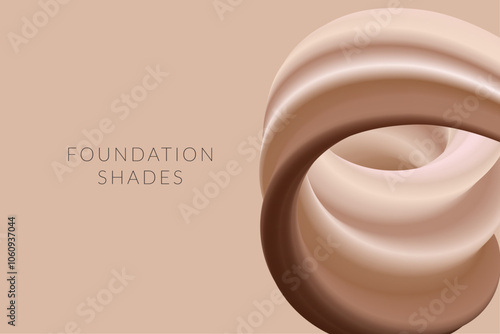 Light to Dark Makeup Foundation Abstract Illustration Background. Beige Smudge in Minimal Elegant Style