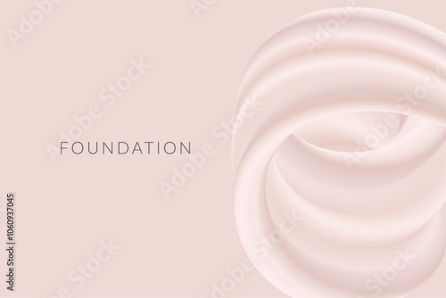 Nude Makeup Foundation Abstract Illustration Background. Beige Smudge in Minimal Elegant Style