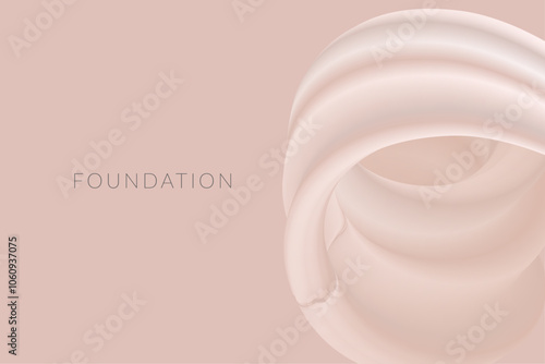 Nude Makeup Foundation Abstract Illustration Background. Beige Smudge in Minimal Elegant Style