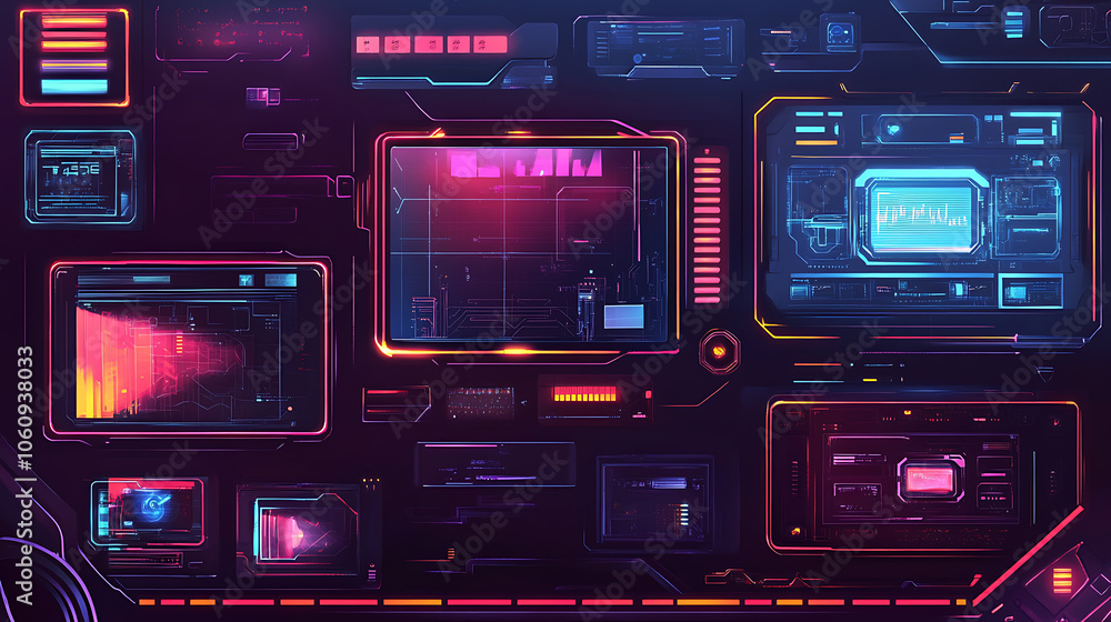 Game stream frames, Glow theme for live conference of gaming streamers, hud frame twitch streaming media gamer broadcast webcam box video screen, garish vector illustration of game screen futuristic Game stream frames, Glow theme for live conference of gaming streamers, hud frame twitch streaming media gamer broadcast webcam box video screen, garish vector illustration of game screen futuristic