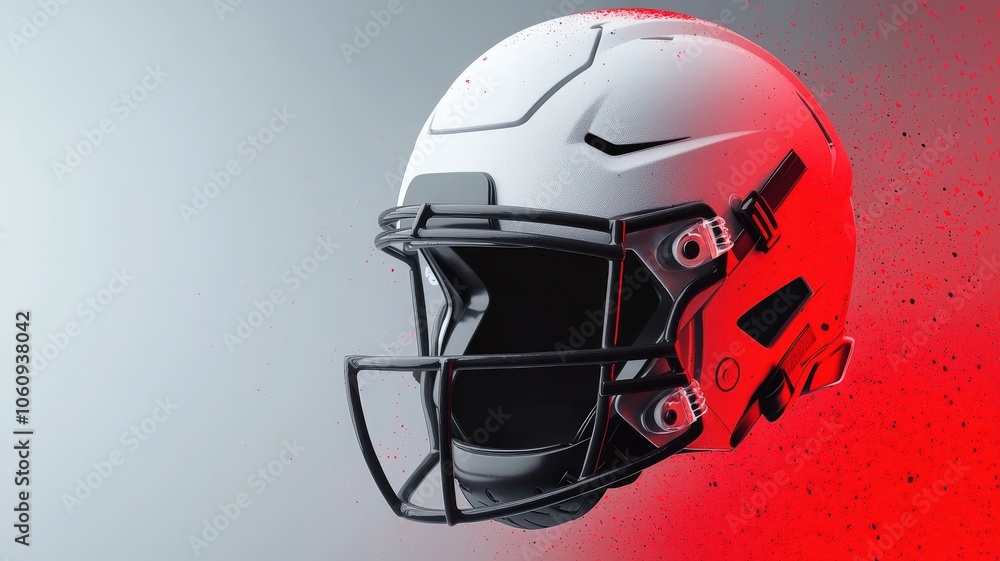 Fototapeta premium High Contrast Football Helmet in Dynamic Visuals
