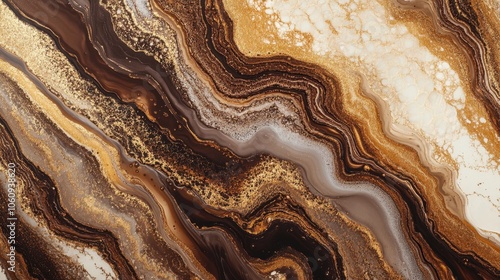 Wallpaper Mural Luxurious Liquid Marble Texture in Brown and Gold Torontodigital.ca