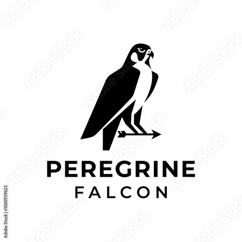 Peregrine falcon eagle hawk bird silhouette logo