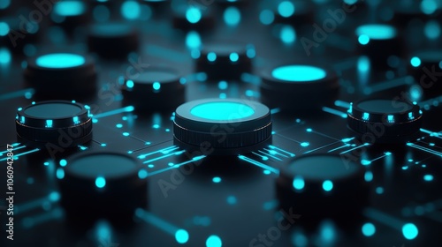 Tech Network Connection 3D Icon of Connected Devices