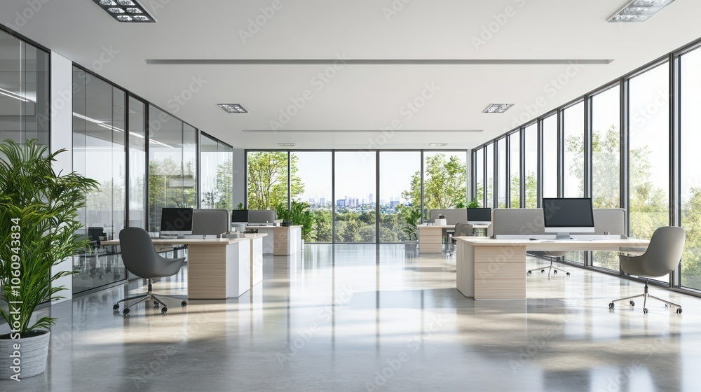 Modern Office Space with City View Modern Office Space with City View