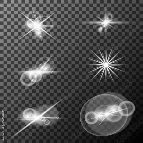 White glowing light burst explosion. Bright star. Transparent shine gradient glitter, bright flare. Glare texture.