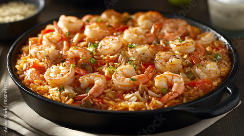 shrimp with rice traditional spanish paella