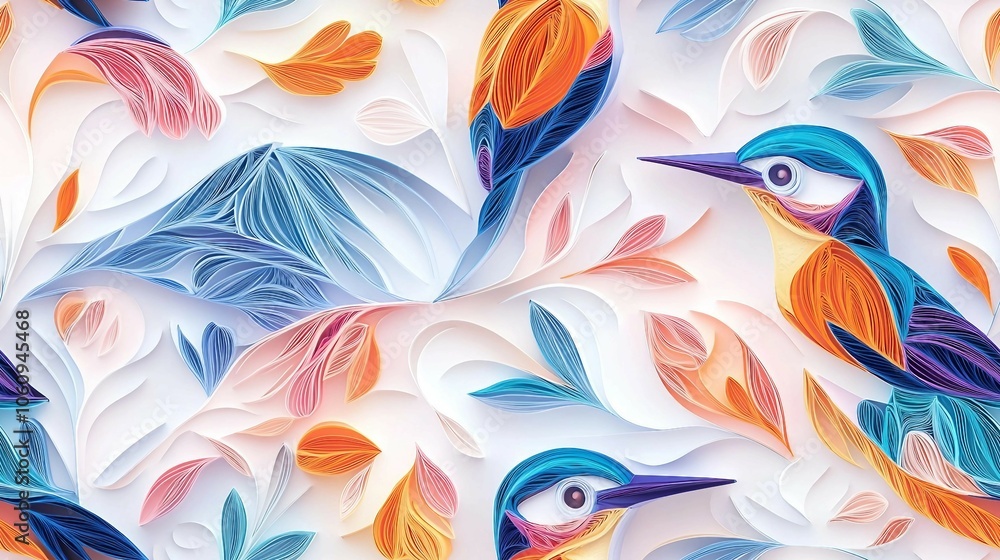 seamless pattern of a 3D Kingfisher Bird.
seamless pattern of a 3D Kingfisher Bird.