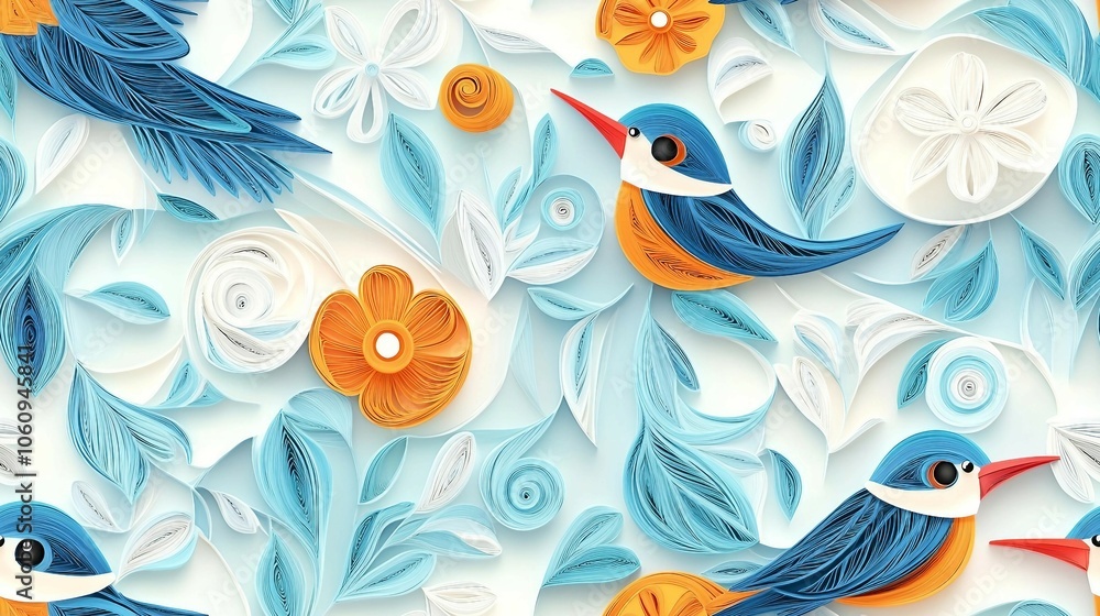 seamless pattern of a 3D Kingfisher Bird.
seamless pattern of a 3D Kingfisher Bird.