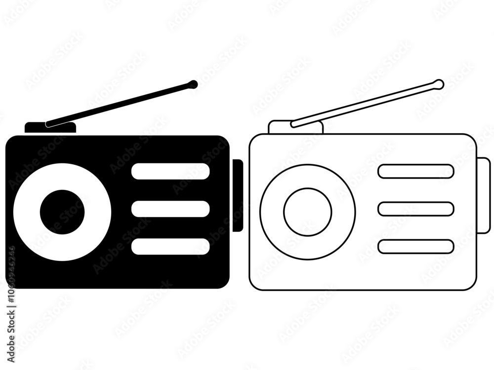 radio icon vector logo template illustration, isolated on white radio icon vector logo template illustration, isolated on white