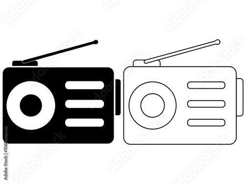 radio icon vector logo template illustration, isolated on white