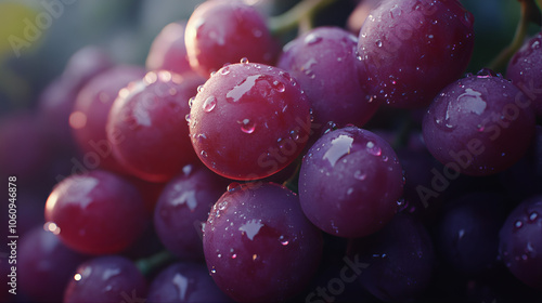 Wallpaper Mural Water droplet on bunch of grapes. Grapes on the vine. Red grapes on the vine. Bunch of grapes Torontodigital.ca