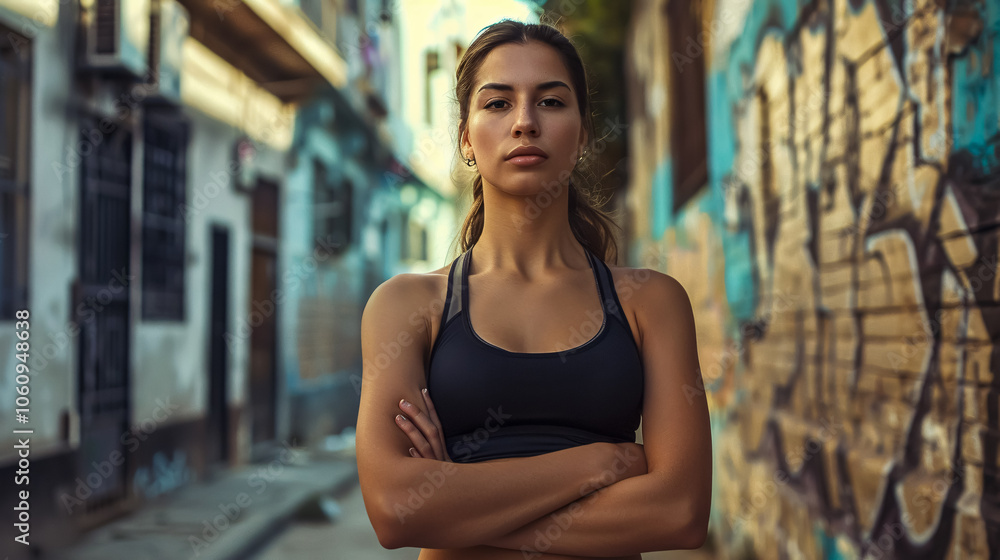 Fototapeta premium Fitness Sport Girl in the Street