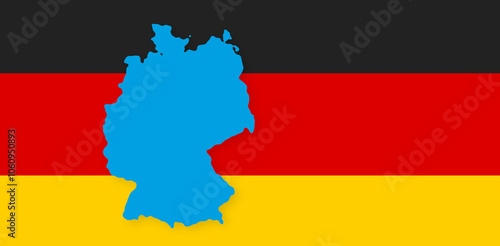 blue map of Germany outline...