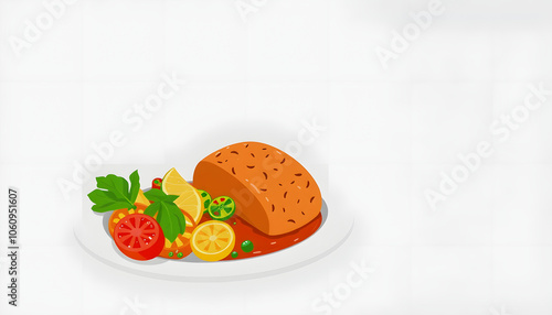 Portugese food isolated with white shades, png photo