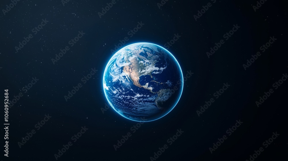 A planet covered with ice on its surface A planet covered with ice on its surface