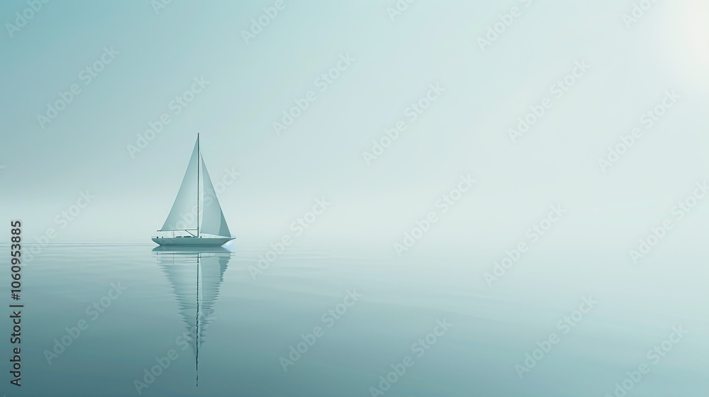 A small sailboat on the calm sea A small sailboat on the calm sea