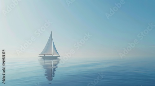 A small sailboat on the calm sea