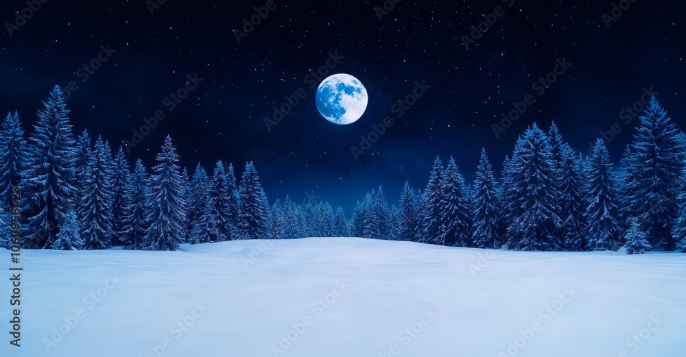 The magic of an enchanted forest at night. Snow, fog, moonlight. Dark neon background of the forest with moonlight in the center. Neon figure in the center. Night view, magic. The magic of an enchanted forest at night. Snow, fog, moonlight. Dark neon background of the forest with moonlight in the center. Neon figure in the center. Night view, magic.