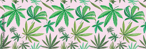 watercolor illustration of marijuana, elegant image with seamless vector pattern, most interesting batik