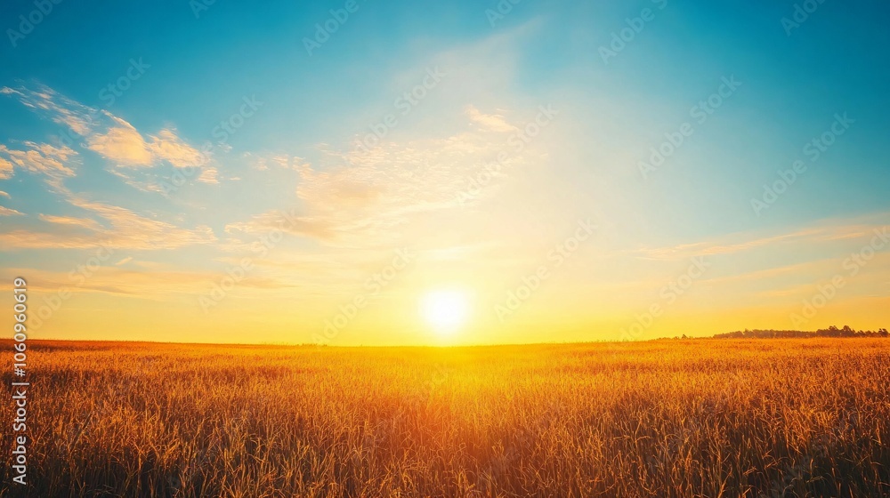 Golden Sunset Over a Field of Wheat Golden Sunset Over a Field of Wheat
