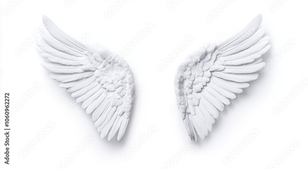 Fototapeta premium Black wing plumage isolated on white background with clipping