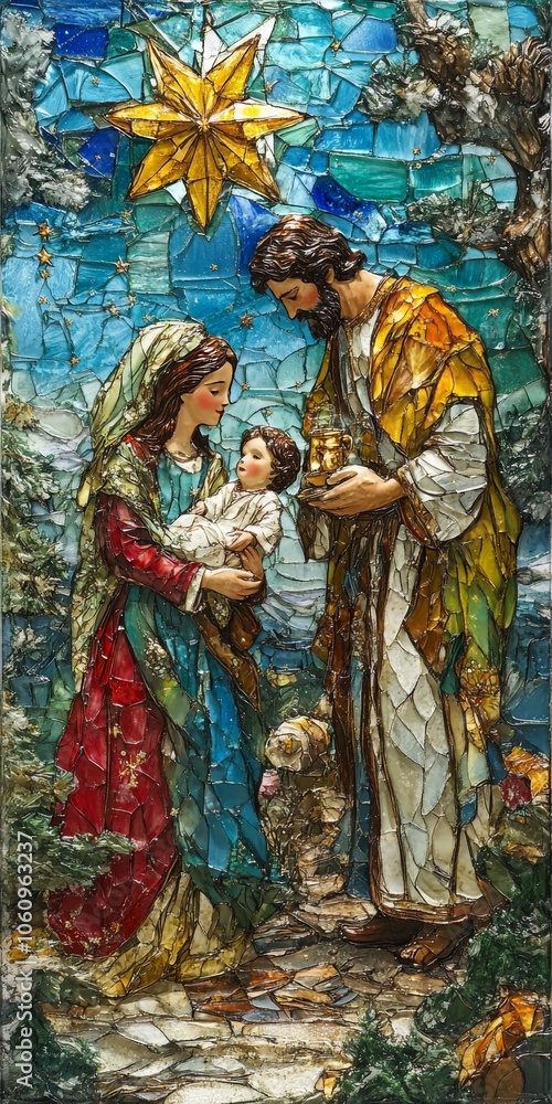 Obraz premium Religious Illustration: Jesus in Crown of Thorns