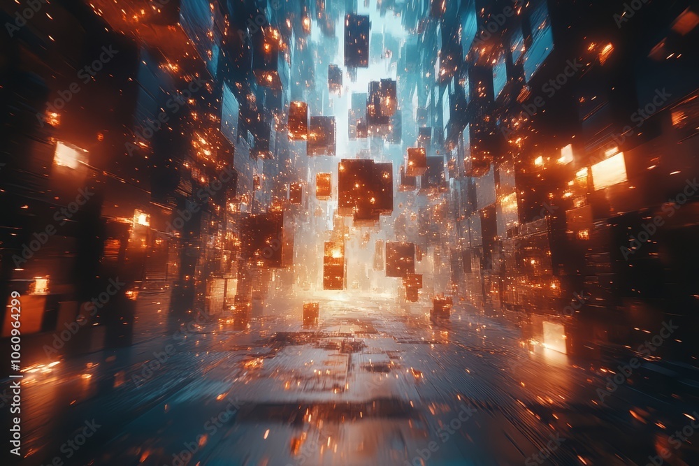 Obraz premium Futuristic abstract background, AI generated