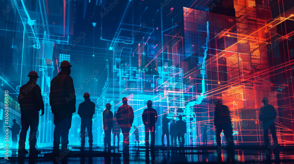 Fototapeta premium Architects and Engineer Construction Workers Working for Teamwork and Cooperation