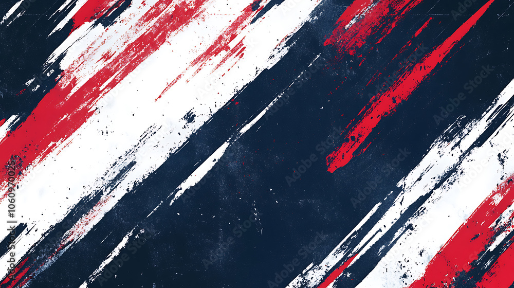 A navy blue, white and red brush stroke pattern The dark navy blue background A navy blue, white and red brush stroke pattern The dark navy blue background