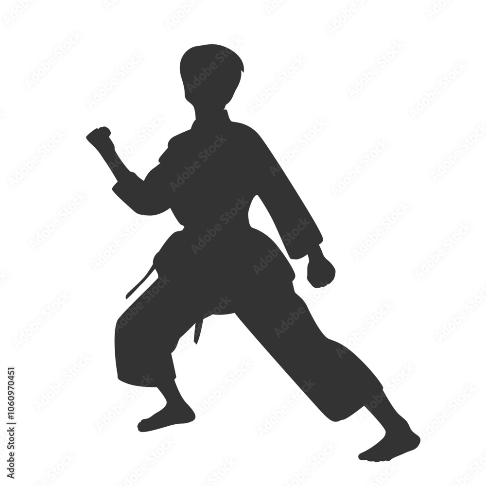 Karate in vector, flat style. Sportsman in vector.