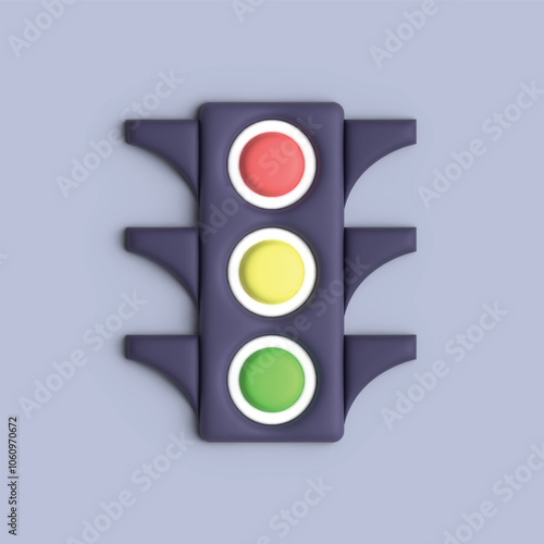 3D icon traffic signal