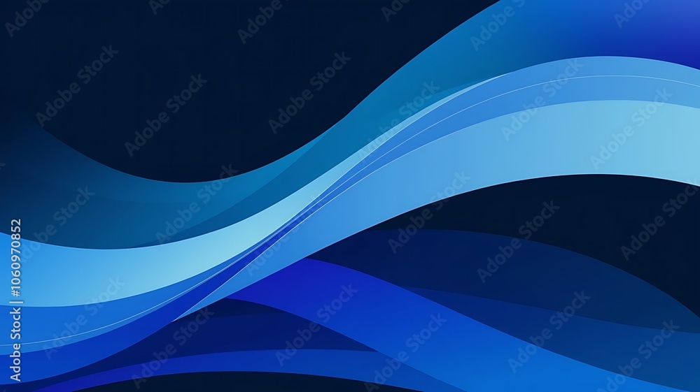 Fototapeta premium Vibrant Abstract Digital Background with Flowing Blue Curves and Harmonious Gradient Effect, Perfect for Professional Use
