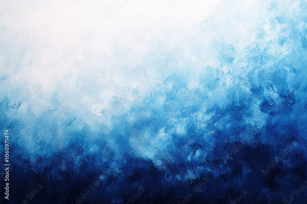 Obraz premium The canvas showcases an enchanting winter atmosphere with a gradient of blue hues, evoking a sense of calm and wonder as cold air mingles with fresh snow