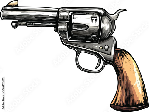 revolver gun vector illustration
