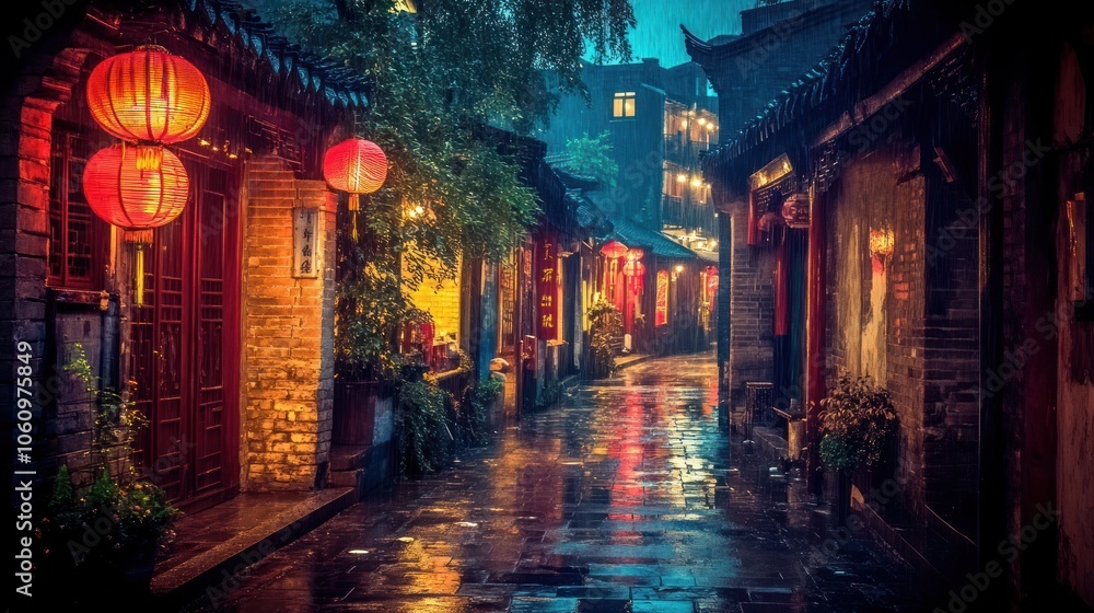 Rainy Night in Chinese Alley Rainy Night in Chinese Alley