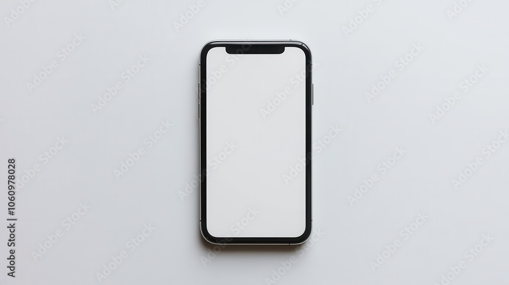 smartphone mockup displayed on a spotless white background, featuring a blank screen inviting customization, sleek design highlighting modern technology and usability smartphone mockup displayed on a spotless white background, featuring a blank screen inviting customization, sleek design highlighting modern technology and usability