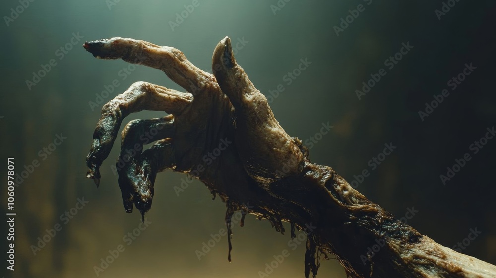 Zombie hand reaching in shadow. Zombie hand reaching in shadow.