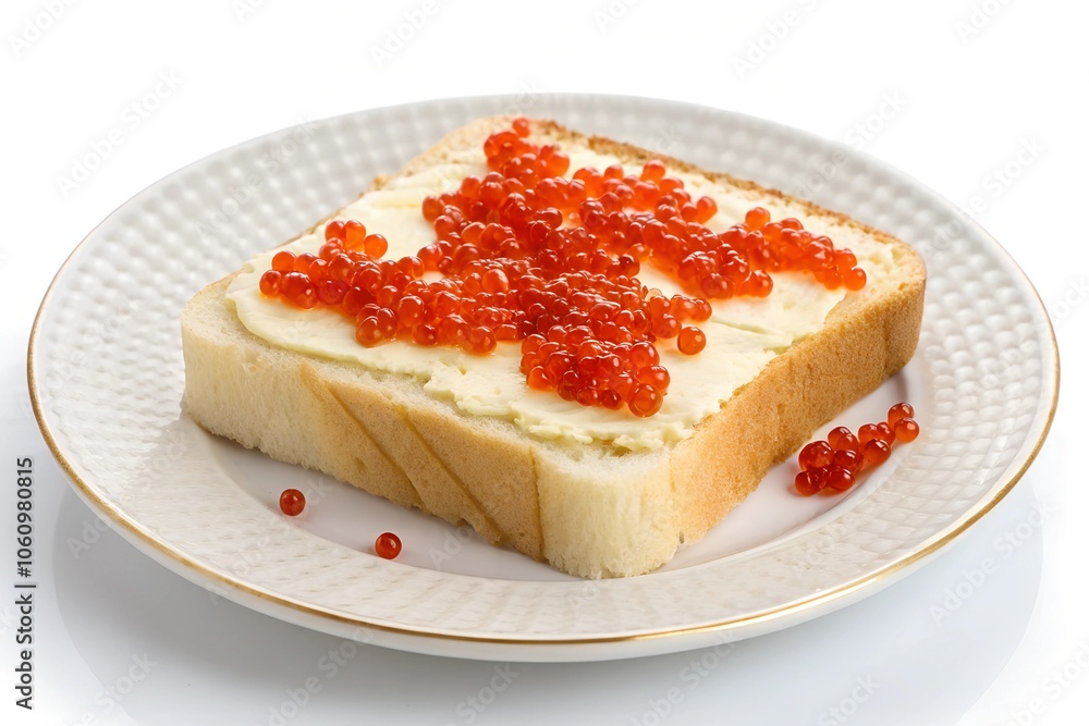 sandwich with red caviar isolated on white background
sandwich with red caviar isolated on white background
