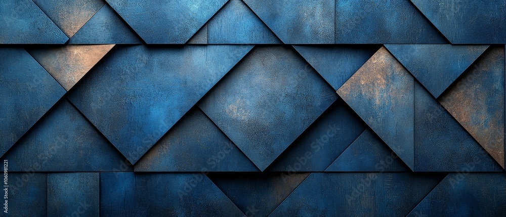 Abstract geometric pattern in blue tones with layered shapes and textures. Abstract geometric pattern in blue tones with layered shapes and textures.