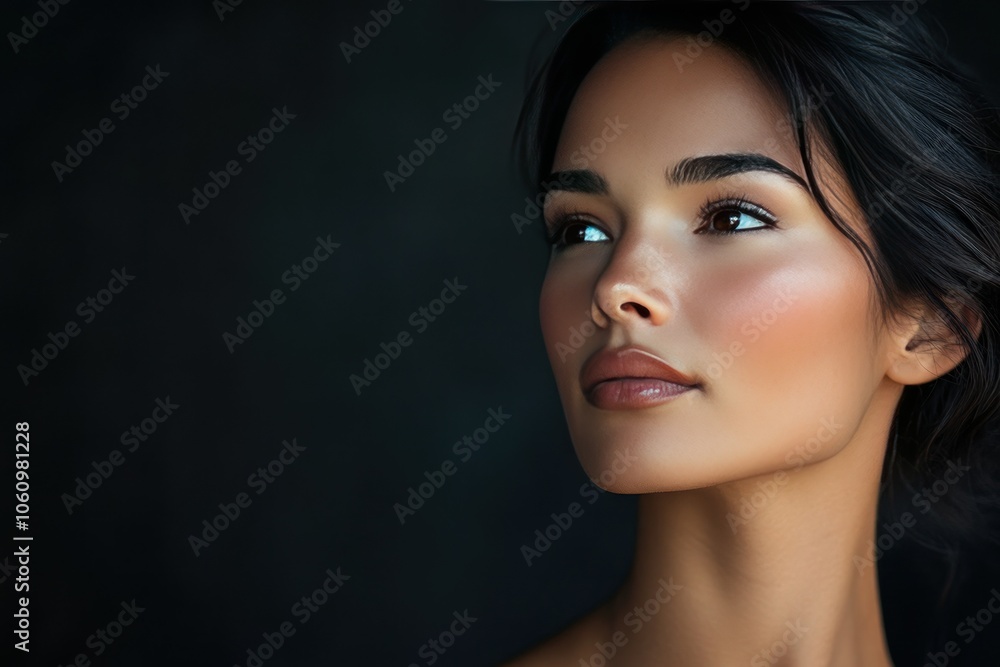 Elegant Portrait of Young Woman with Graceful Features Elegant Portrait of Young Woman with Graceful Features