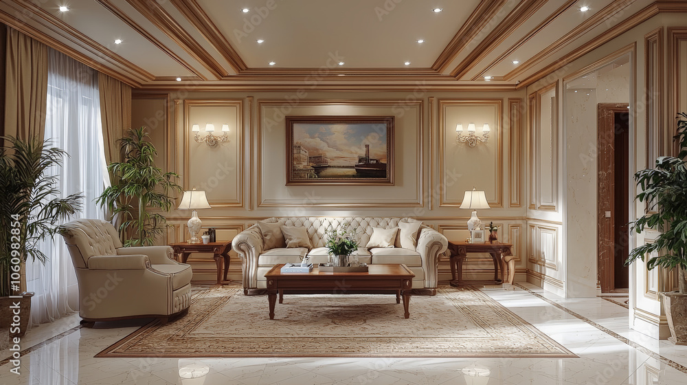 Contemporary Living Room Design. Generative AI Contemporary Living Room Design. Generative AI