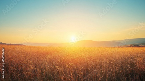 Golden Hour Over Rolling Hills