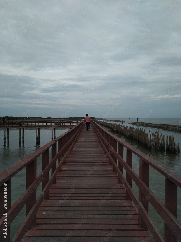 wooden bridge over the sea wooden bridge over the sea