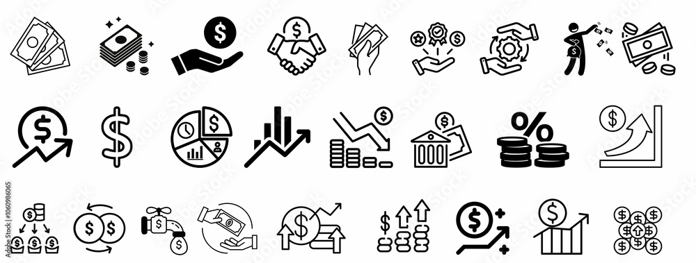 money icons set money icons set