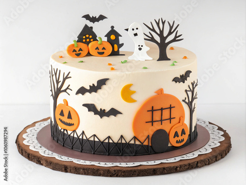 Halloween cake with transparent background