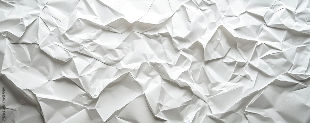 Obraz premium White crumpled paper texture background.